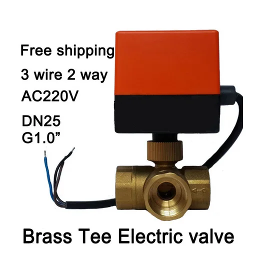 

Free shipping G1" Electric Valve AC220 Volt,cold&hot Water/Water vapor/heat gas/Central air conditioning Electric Ball Valve