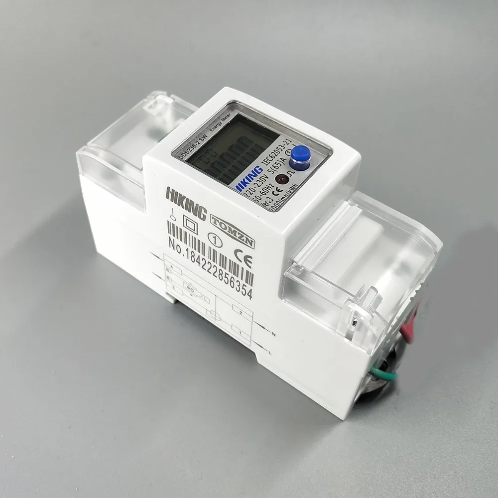 65A 100A 220V 60Hz 50Hz voltage current Positive reverse power reset to zero Single phase Din rail KWH Watt hour energy meter