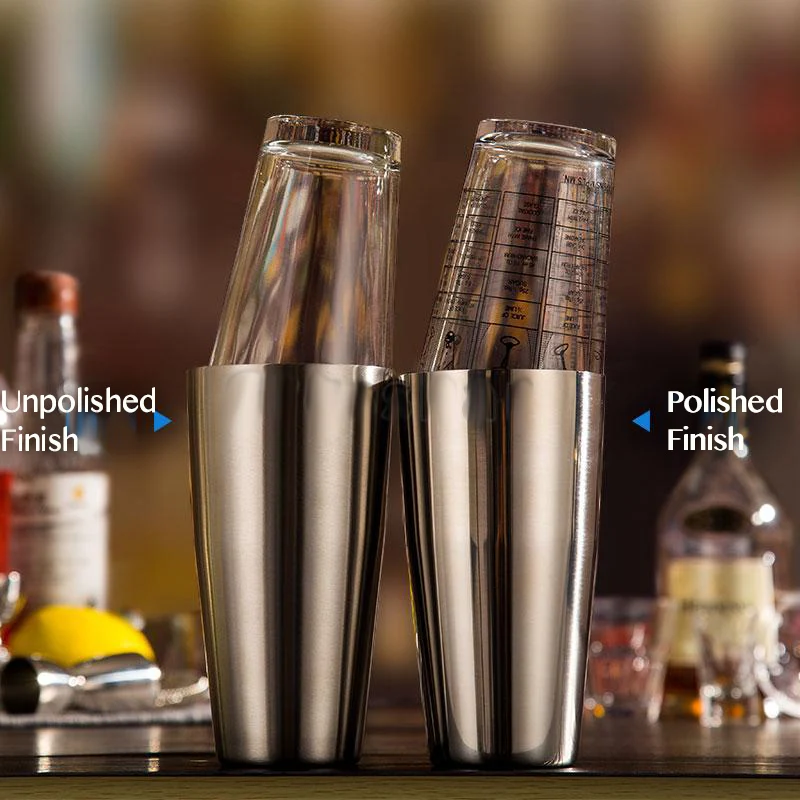 Boston Glass Shaker Bar Cocktail Shaker & 16 Oz. With/Without Recipe Mixing Glass Kit