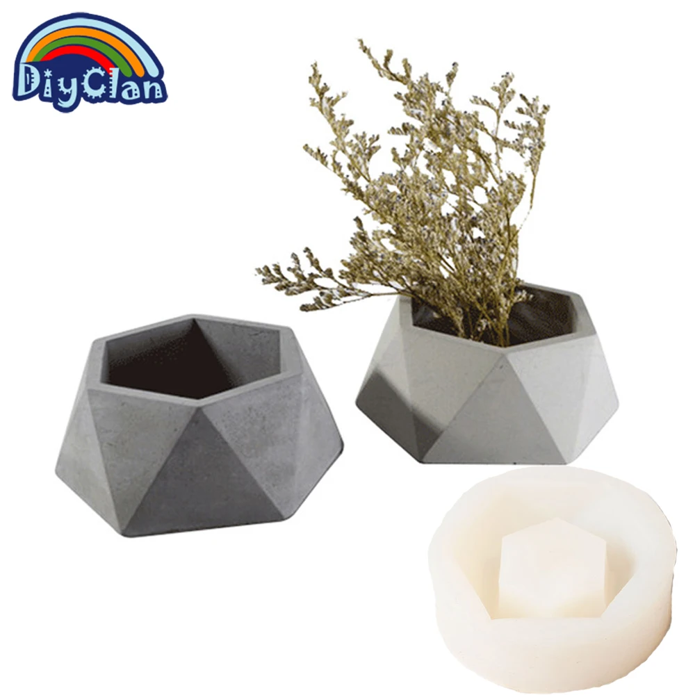 Concrete Flowerpot Silicone Mold Handmade Flower Craft Making for Geometric Planter Garden Bonsai pot from Decoration Tools