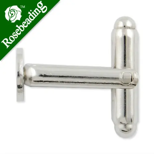 

Rhodium Plated Cufflink Blanks with a 8mm Glue Pad Wholesale.sold 40pcs per lot-C1684