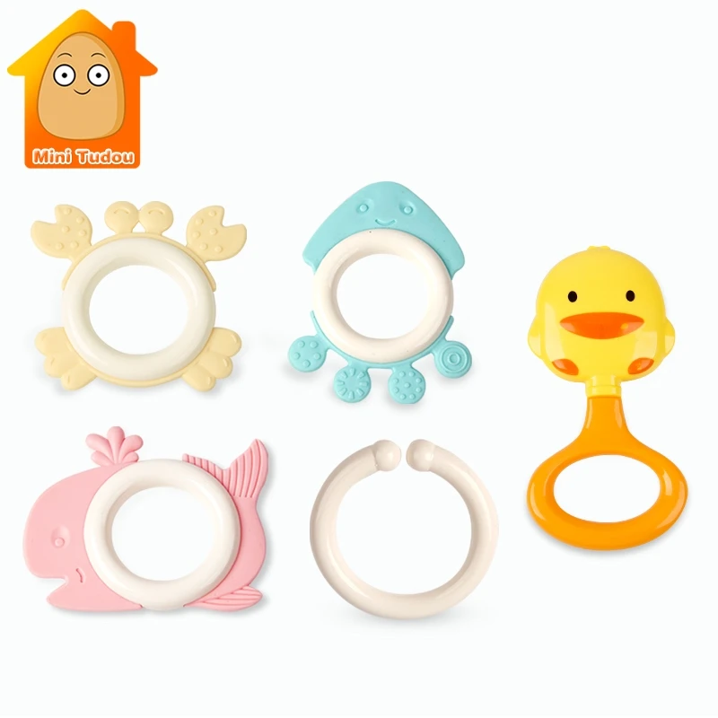 

Cute Baby Toys Newborn Teether Hand Bells Baby Toys 0-12 Months Teething Development Infant Early Educational Baby Rattles Toys