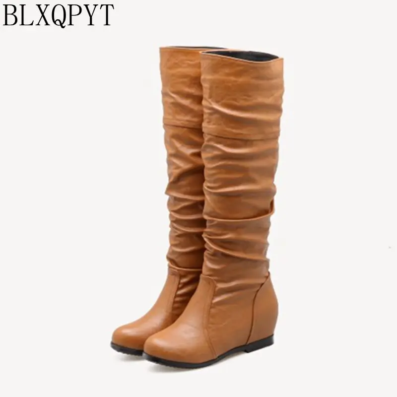 BLXQPYT New Plus Botas Mujer Plus Big&Small Size 28-52 shoes Woman Boots Winter Spring Autumn Increasing Comfortable Casual Y-25