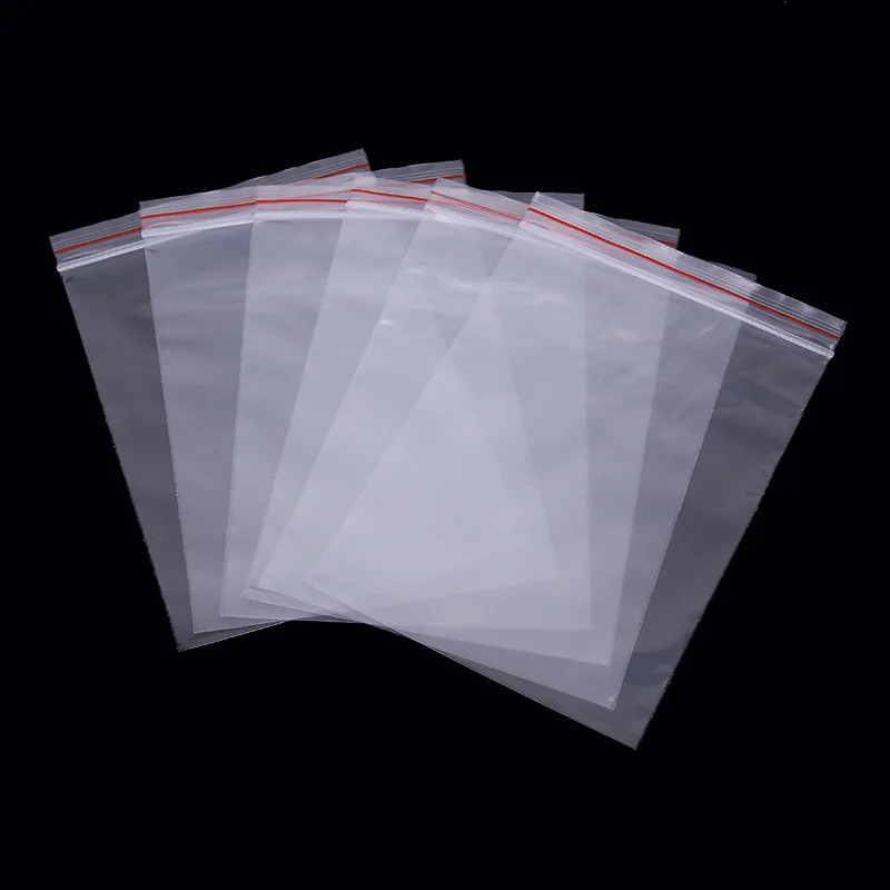100pcs/lot Zip Lock Plastic Bags Clear Resealable Food storage bags Transparent Opp Plastic Bags Self Adhesive Jewellery Making