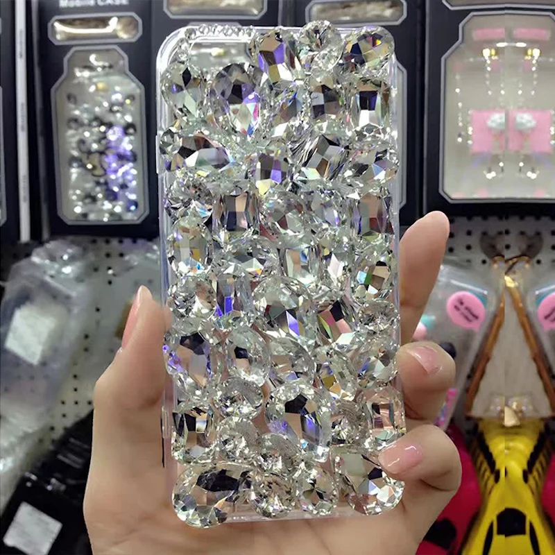 Cute Rhinestone Diamond Pendant Crystle Phone Case For Samsung Galaxy S20 S22 S21 S23 S24 plus Ultra Note 20