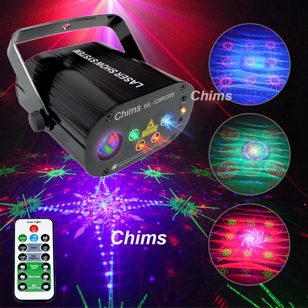 Chims RGB Stage Light Party Laser Light 96 Pattern Laser Projector Led Colorful DJ Music Xmas Festival Disco Show Dance DJ Club