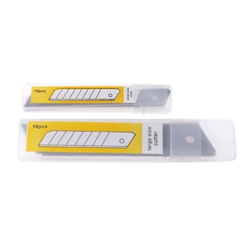 10 adet kutu kesici mektup açacağı yapış kapalı değiştirme bıçakları 9/18mm maket bıçağı bıçakları