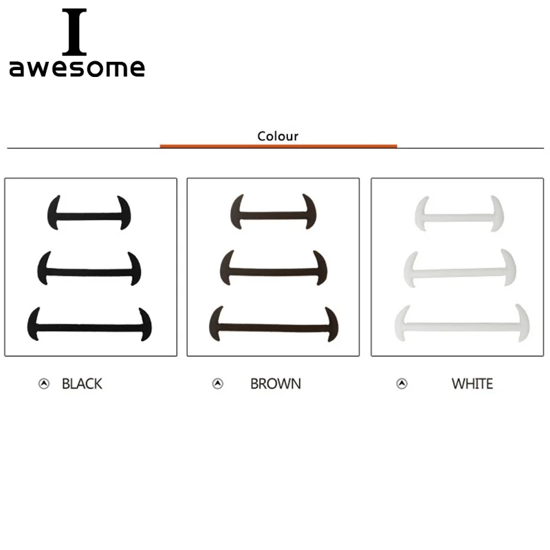 12Pcs/set Lazy No Tie Shoelaces for Men Women Leather Shoes 3 Colors Elastic Silicone Shoe lace Suitable High Quality