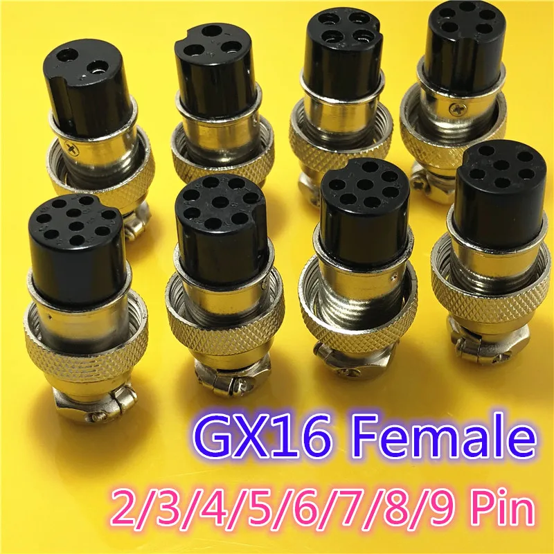 1pc GX16 2/3/4/5/6/7/8/9 Pin Female 16mm Wire Panel Circular Connector L80-87 Aviation Connector Socket Plug