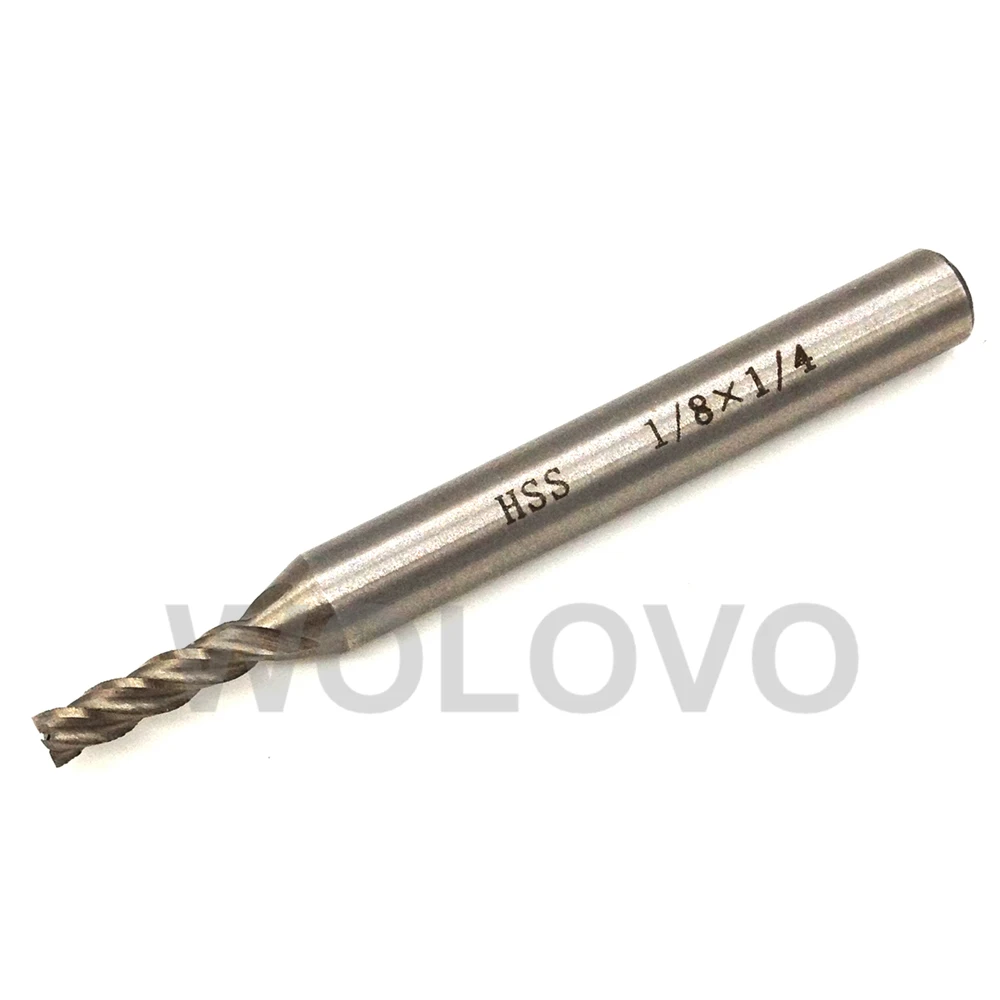 1/8 HSS CNC Straight Shank 4 Flutes End Mill Milling Cutter Drill Bits