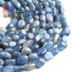 6-8MM Irregular Shape Natural Genuine Blue Kyanite Stone Loose Spacer Beads For Jewelry Making DIY Bracelet Necklace 15 Inches