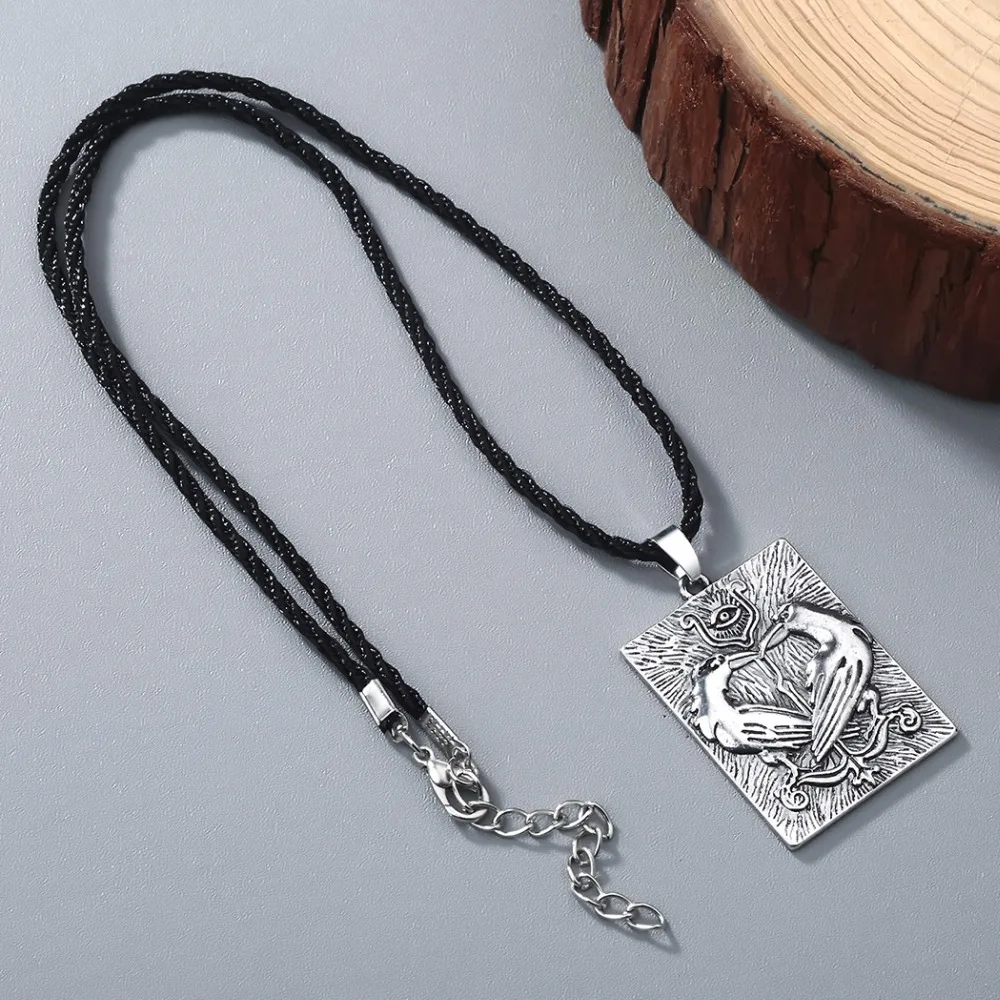 Kinitial Valknut Norse Vikings Odin's Symbol Huginn Munin Animal Ravens Necklaces Evil Eye Pendant Necklace Slavic Runes Jewelry