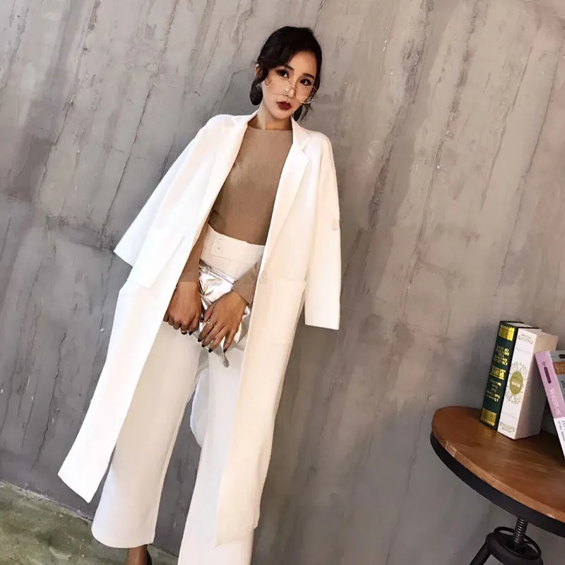 

Fashion wide leg pants suit suit spring and autumn women 2018 new Korean ladies temperament was thin goddess Two pieces/set