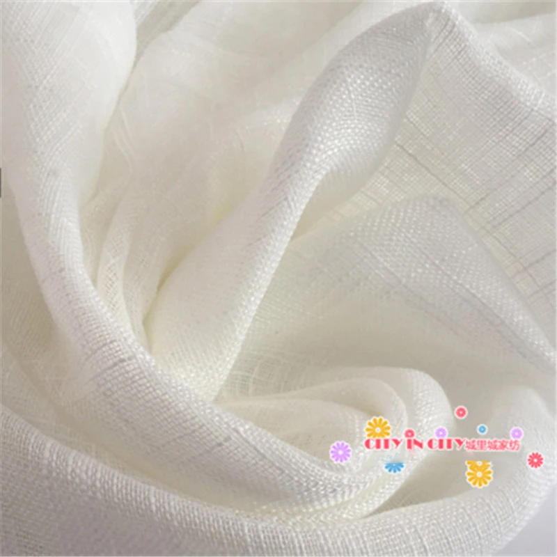 CITYINCITY-americanos Cortinas para Sala, Soft Voile Branco, Sólido Rural Tulle Cortina, Quarto Pronto Feito Cortina