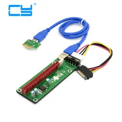 PCI-E PCI 익스프레스 라이저 카드 BTC 채굴 기계 리그용, 1x ~ 16x USB 3.0 데이터 케이블, SATA ~ 4 핀 IDE 몰 렉스 전원 공급 장치, 1 세트