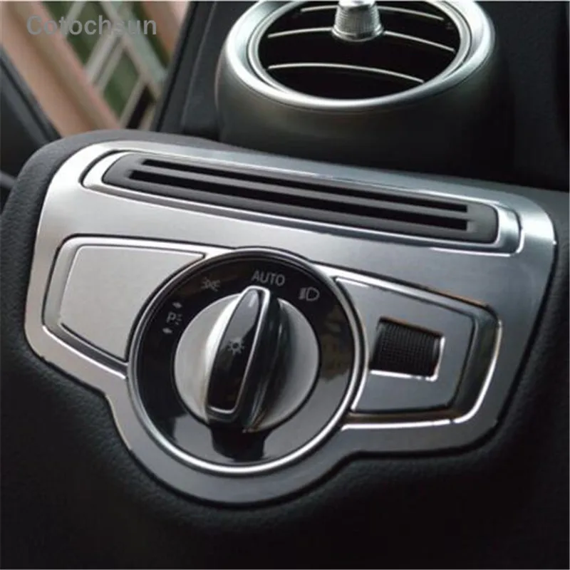 Aluminium Alloy Car Headlight Swith Cover Sticker For Mercedes Benz New C Class W205 C180L C200L C260L GLC 200 GLC260 GLC300