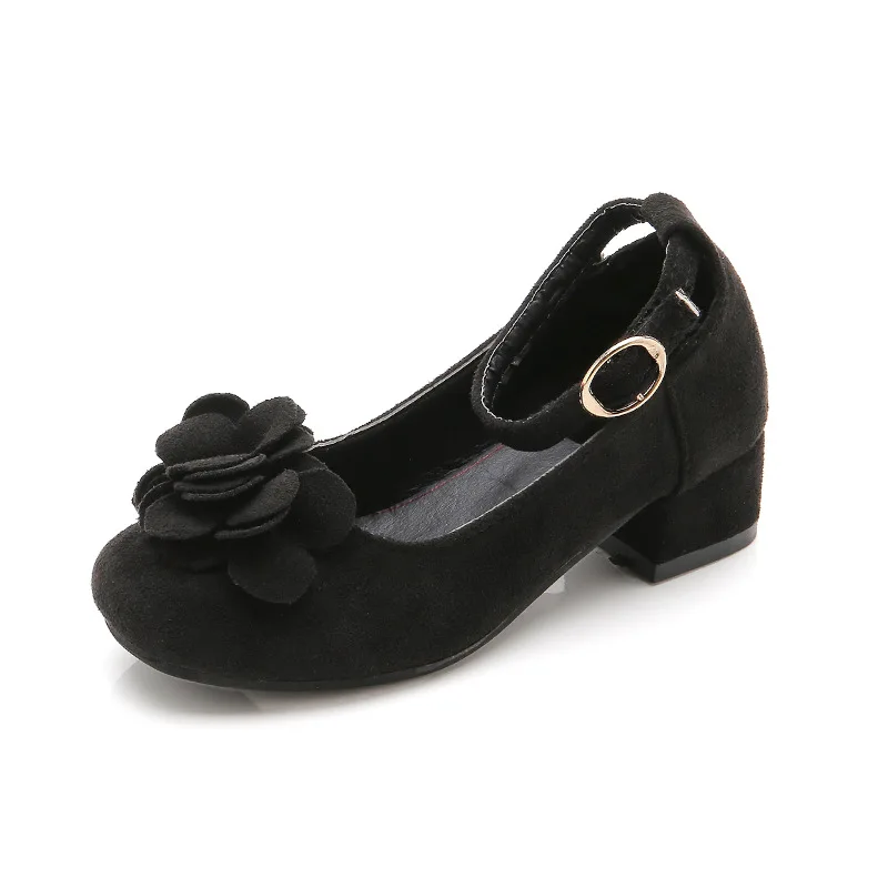 Roze Rood Zwart Childrens Meisjes Lederen Schoenen voor Kinderen Hoge Hakken Meisjes Prinses Schoenen Voor Party Bruiloft Grote Meisjes Jurk schoenen