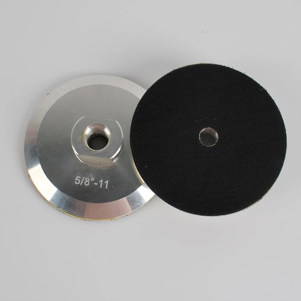 Raizi 4 polegadas/100mm almofada de alumínio do apoio para o diamante que lustra a almofada de lixamento m14, 5/8-11 gancho econômico & laço de