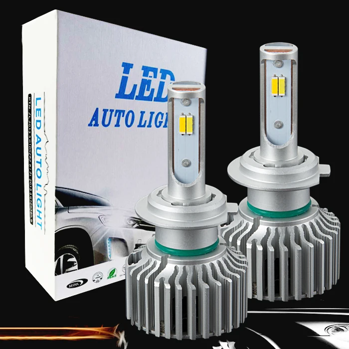 PAMPSEE Car Tricolor 3Color LED Headlight T5 H1 H4 H7 H11 HB4 60W 8000LM 3000K 4300K 6000K Yellow White Dual Two Color LED Bulbs