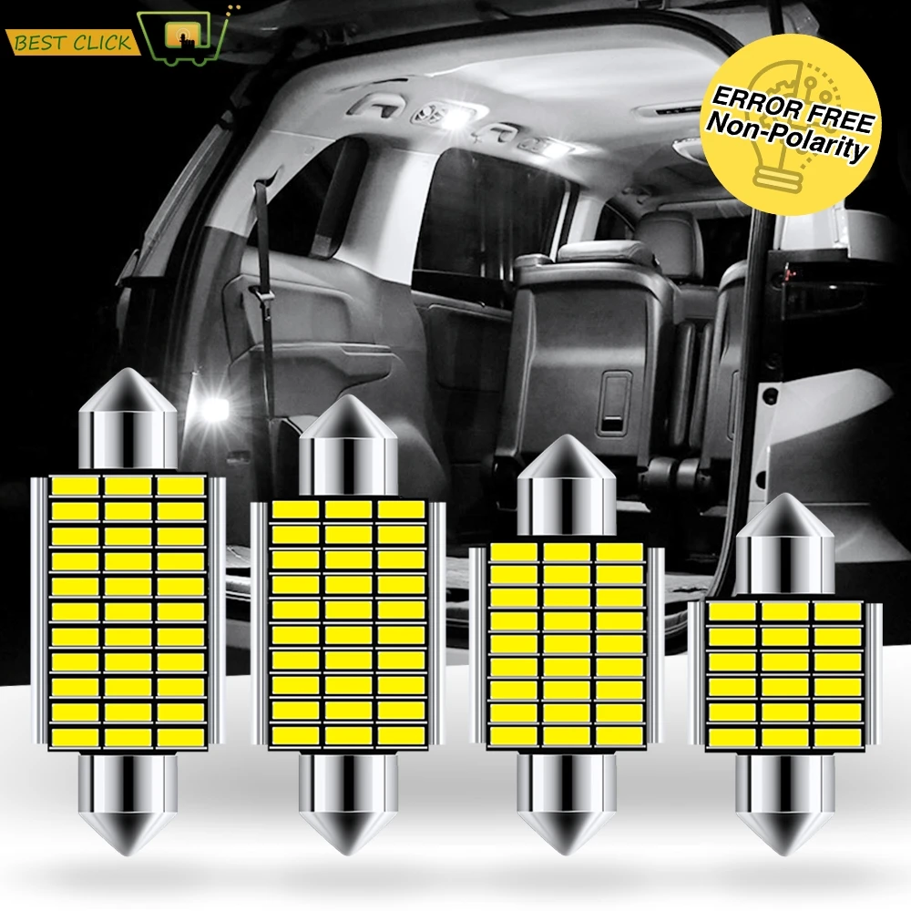 Xukey Car CANBUS Festoon C10W LED Bulbs 31mm 36mm 39mm 42mm License Plate Interior Dome Trunk Lights 4014 SMD High Power 12V