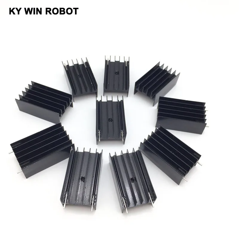 10 pcs Aluminium TO-220 Heatsink TO 220 Heat Sink Transistor Radiator TO220 Cooler Cooling 23*16*40MM With 2 Pins