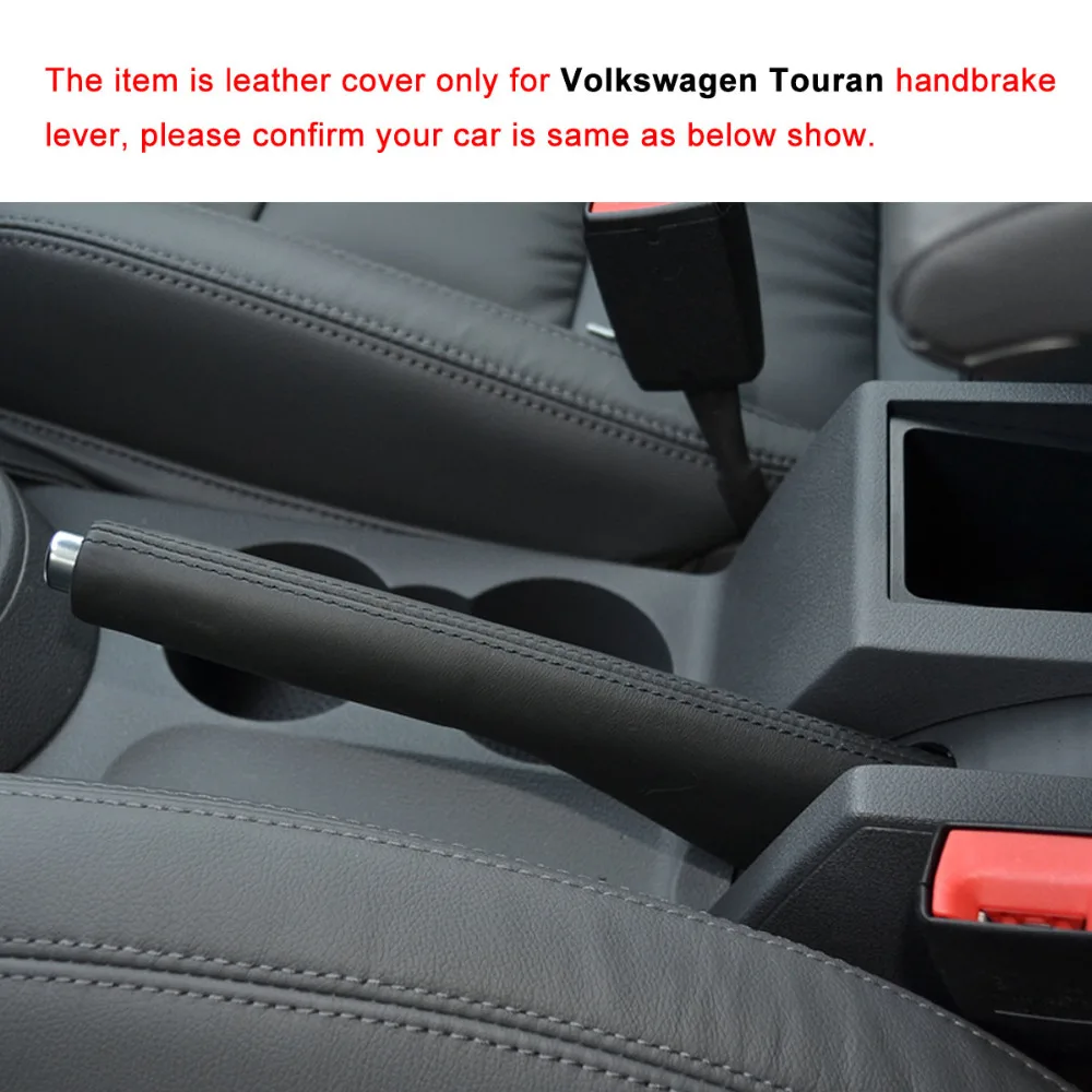 PONSNY Car Handbrake Covers Case for Volkswagen VW Touran Genuine Leather Car-styling Handbrake Grips Cover