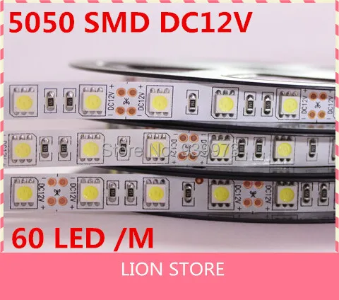 Taśma LED 5050 SMD 12V elastyczne światło 60 led/m, 5m 300LED, biały, biały ciepły, niebieski, zielony, czerwony, żółty