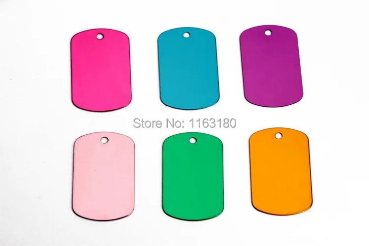 100 pcs/lot  Pet ID Tag Colorful Rectangle Anodized Aluminum Stamping Blanks Discs for Craft Tags Color Mix