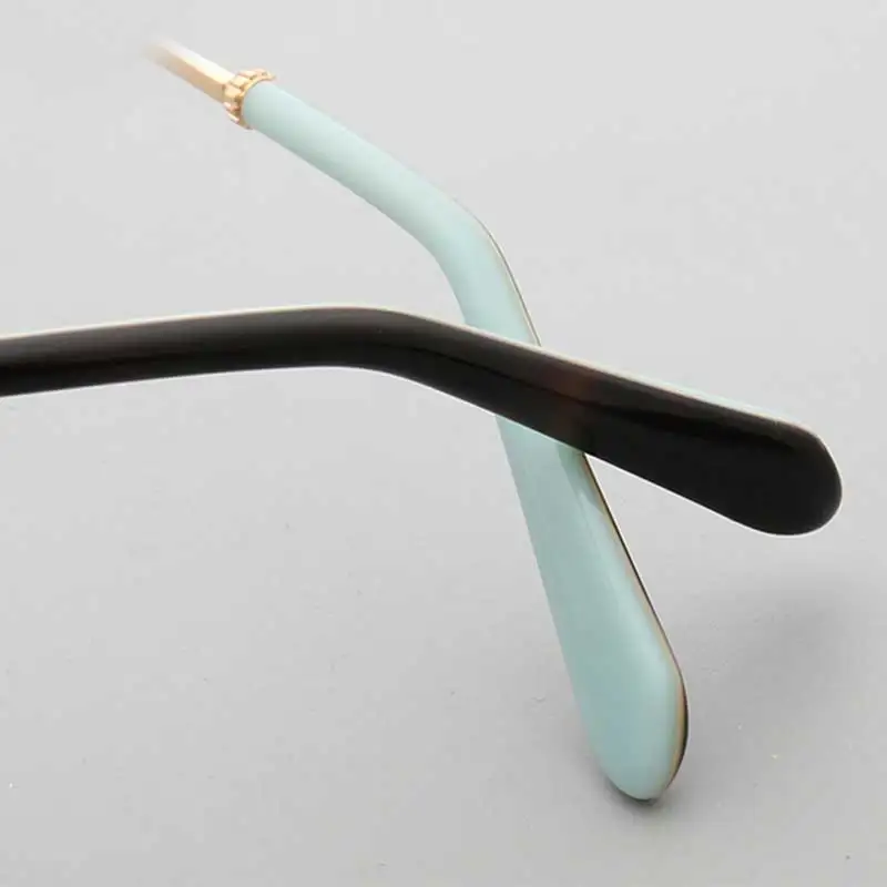 Women Rimless Eyeglass Frames for Women Metal Eyeglasses Frame Female Square Oval Fashion Stainless Steel Rx Eyewear Glasses