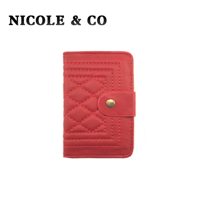 

NICOLE & CO Fashion PU Leather Function28 Bits Card Case Business Card Holder Men Women Credit Card Bag ID