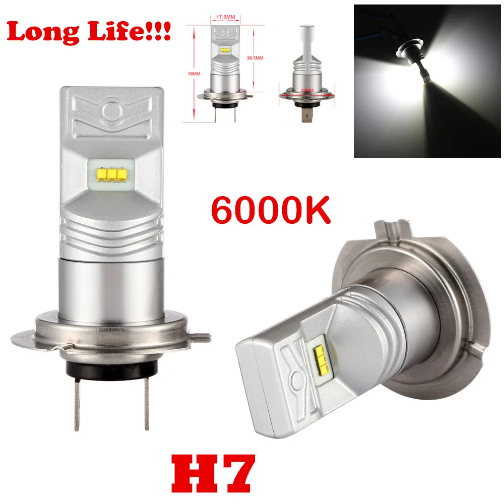 2Pcs Super Canbus 1600LMS H7 Car 80W LumiledsLuxeon ZES Led Light White 6000K For Auto Car Runing Driving Fog Lamp Bulb 12V