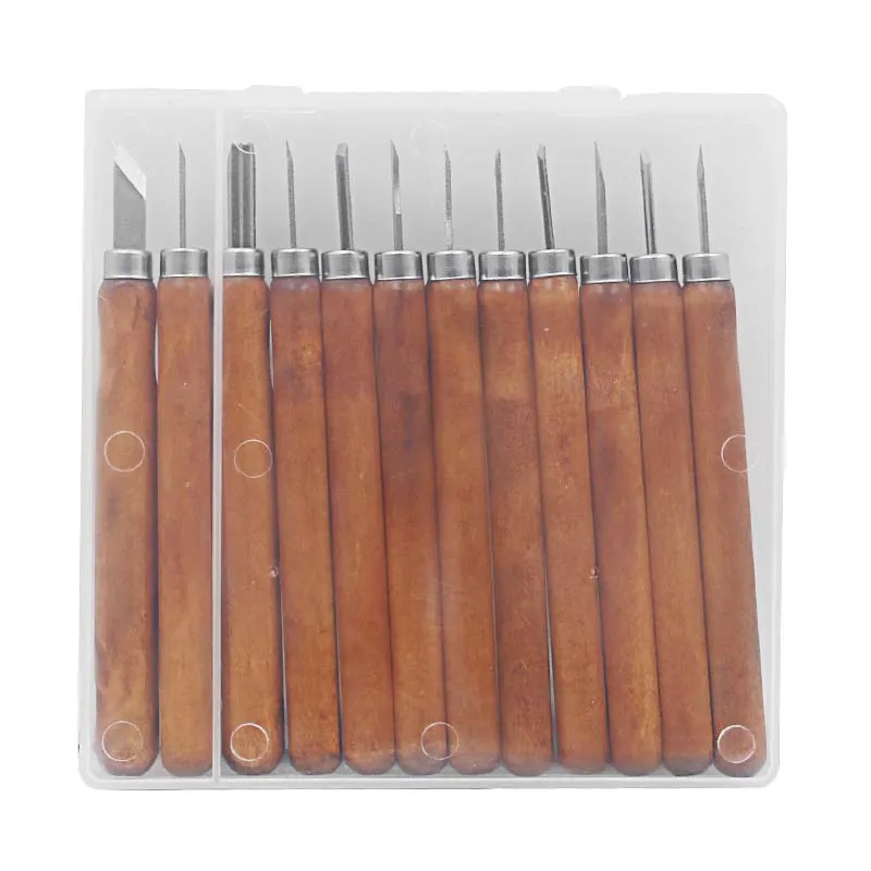 5pcs/12pcs/Lot Woodcut Cutter Knife Set Hand Wood Carving Chisels for Woodworking DIY Tools