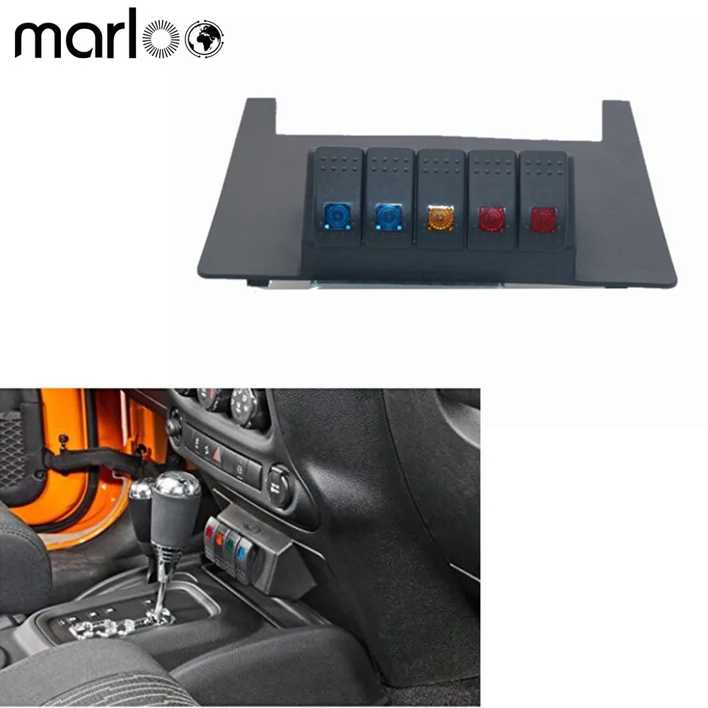 

Marloo Car Accessories Lower Switch Panel w/ 5 Rocker Switch For Jeep Wrangler 2011- 2017 Wrangler JK 2WD 4WD Automatic