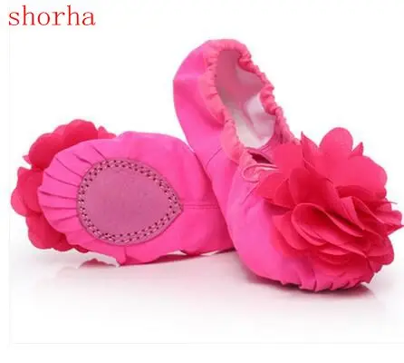 2017 Girls And Child Satin Soft Ballet Slippers Full Leather Outsole Choose Size According Adult soft leather dance shoes