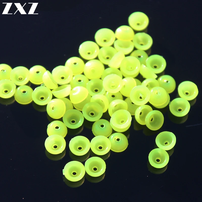 100PCS Awa Float Line Group Necessary Semicircle Bead Cushion Rubber Bumper Stopper Beads Rock/Lure Fishing Terminal Tackle S3