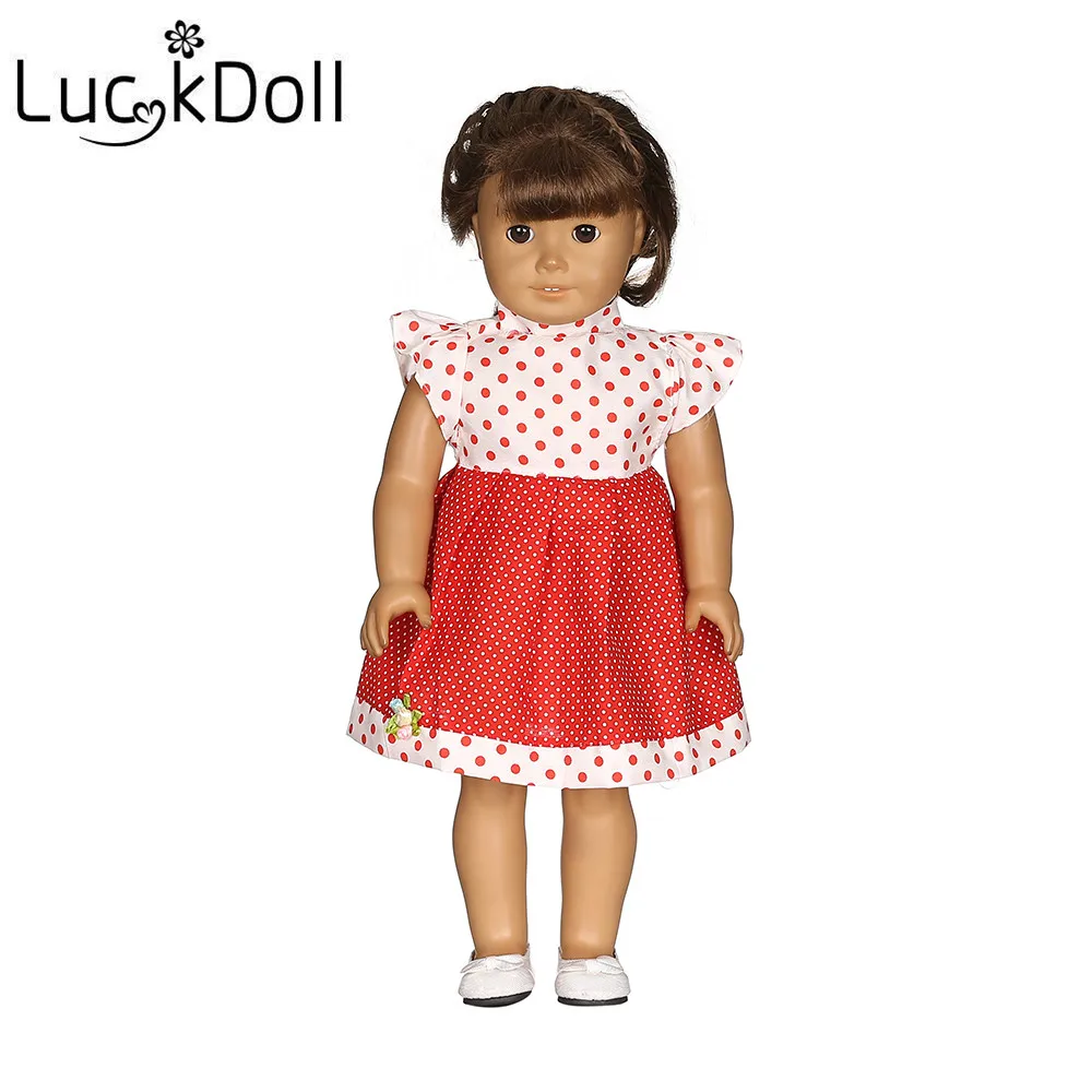 New Arrival Fashion Red Spot Dress Applies to 18-Inch  Doll Clothes