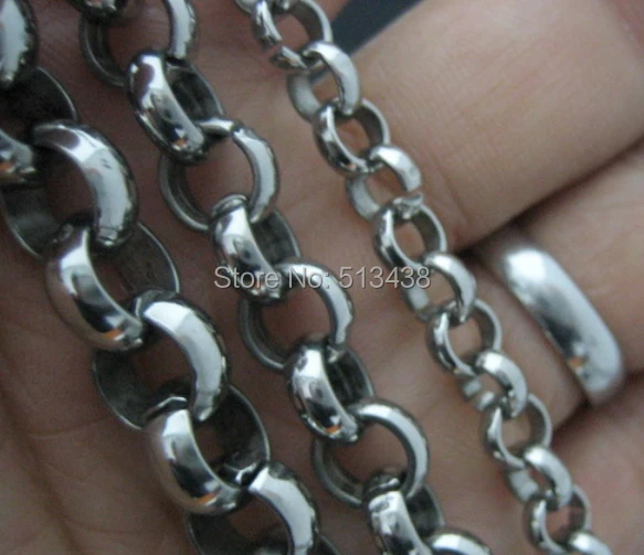 2 Meters Huge 10mm Jewelry Finding stainless steel Round Rolo Link Chain Finding Heavy