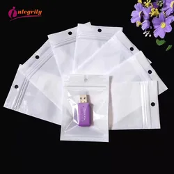 INTEGRITY 100pcs Small size valve bag White/clear Self Sealing Zipper Plastic Packaging Storage Bag Zip Lock plastic package Bag