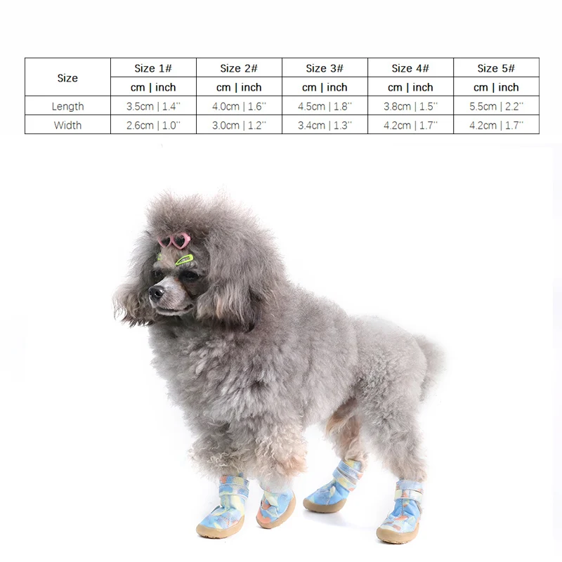 4pcs/set Waterproof Winter Pet Dog Shoes Anti-slip Rain water resistant Shoe For Dogs Little Small Puppies Bichon Pitbull Goods