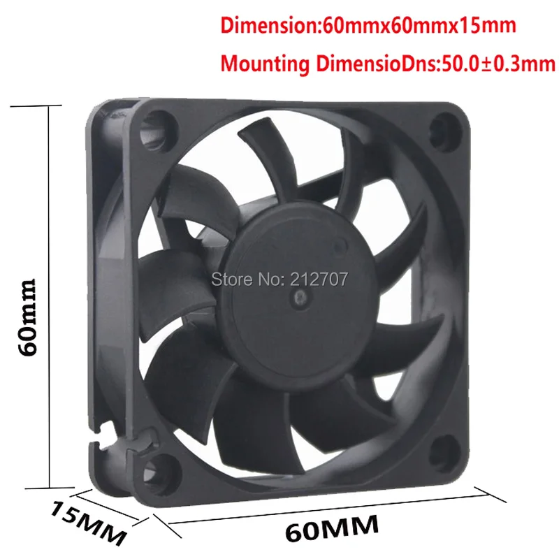 Imagem -03 - Gdstime Ventilador de Resfriamento para pc 50 Peças de 6cm 60 mm 60x60x15 mm dc 12v Pinos para Computador