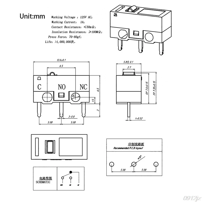 10PCS Botão Interruptor G700 3Pin Rato Interruptor Micro Para RAZER Logitech Mouse C90A Novo navio Da Gota