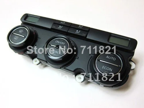 Aluminium Bezel Set For HVAC Climatronic Dial Button Gloss Black Color For Volkswagen For VW Golf Jetta MK5