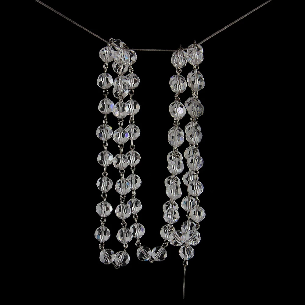 

20meters Crystal Beads Chains 32 Faceted Round Beads With Chromium Pin For Home Chandelier Lamp Lighting Decoration