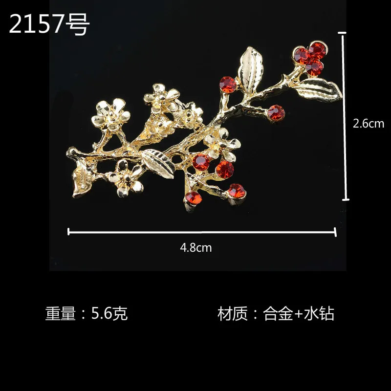 50pcs 26*48MM Gold Color Crystal Leaf Charms Wholesale Brass Material DIY Jewelry  Branch Leaf Pendant Charms