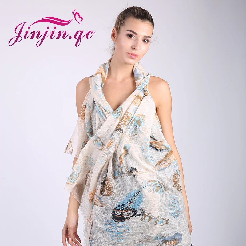 

Jinjin.QC 2019 New Fashion Women's Long Scarf For Winter Print Viscose Scarves and Wraps Female Bandana Shawl Drop Shipping