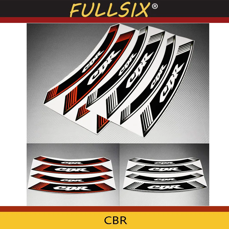 

Motorcycle 8X Thick Edge Outer Rim Sticker Stripe Wheel Decals for HONDA CBR CBR150 CBR250 CBR300 CBR650F CBR600RR CBR1000RR