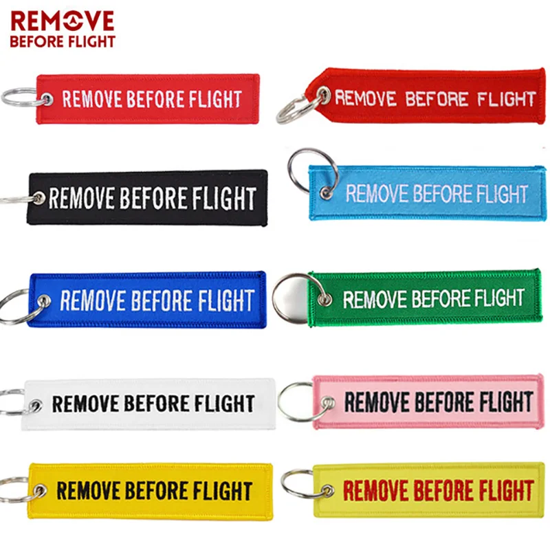 Remove Before Flight Keychain llavero moto Embroidery Key Chain Lanyard Key Ring sleutelhanger Key Holder for Lanyard Car  1PC