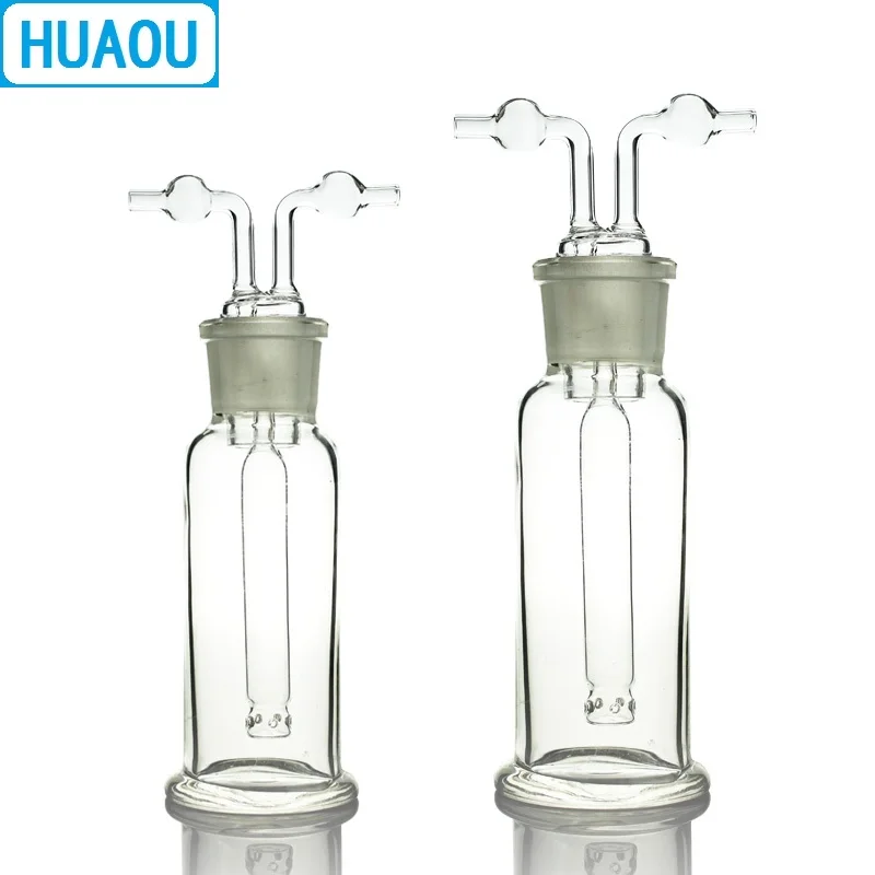 HUAOU 500mL Gas Washing Bottle Muencks Ground Mouth 34/35 Clear Glass Laboratory Chemistry Equipment