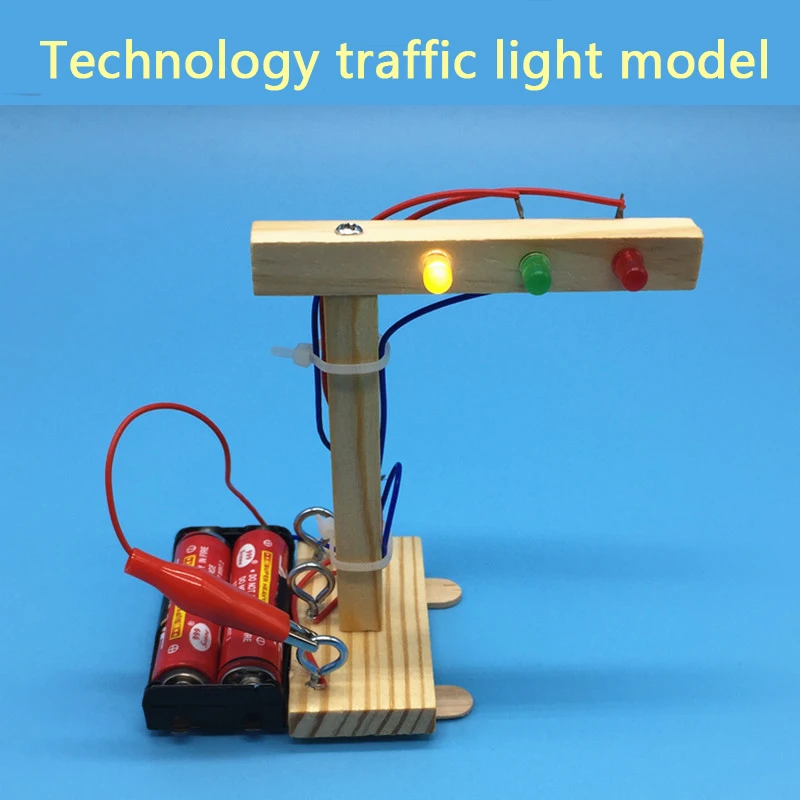 DIY traffic light technology small production pupils science experiment toy set small invention children\'s handmade materials