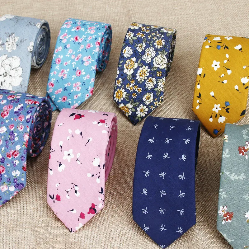 Hot New Sell Cotton Men's Colourful Casual Tie For Man Ties Narrow Kids  Necktie Slim Skinny Cravate Narrow Thick Neckties 6cm